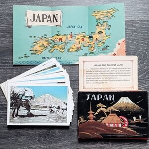 Vintage set of 43 souvenir Japan postcards